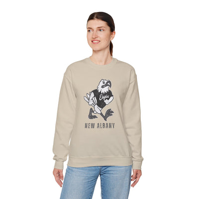 Adult Unisex New Albany Black and White Vintage Fighting Eagle Graphic Sweatshirt