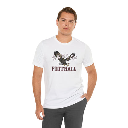Adult Unisex Flying Football Eagle Graphic Short Sleeve Soft Tee