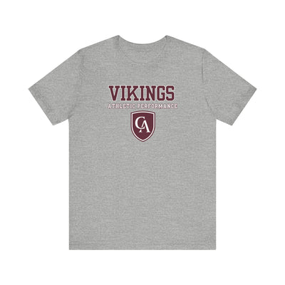 Adult Unisex Columbus Academy Vikings Athletic Performance Graphic Short Sleeve Bella + Canvas Soft Tee
