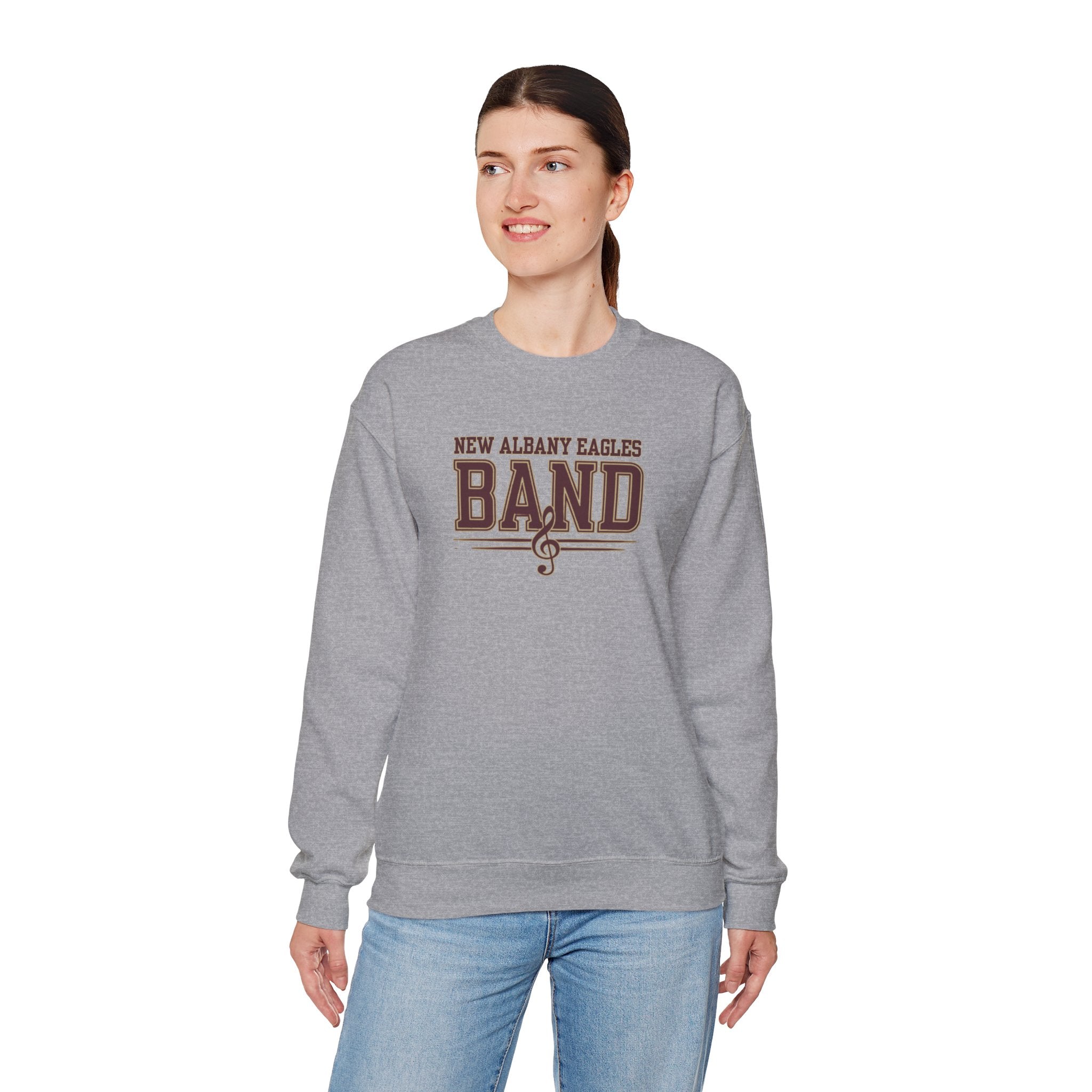 Adult Unisex New Albany Eagles Band Musical Note Graphic Sweatshirt