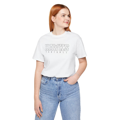 Adult Unisex Westerville Central Block Hawks Football Graphic Short Sleeve Soft Tee