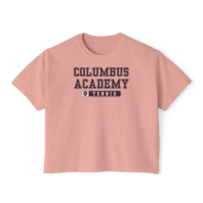 Women's Columbus Academy Tennis Graphic Boxy Crop Short Sleeve Tee