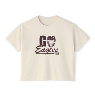 Women's Go Eagles Lacrosse Graphic Boxy Crop Short Sleeve Tee