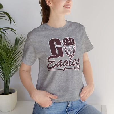Adult Unisex Go Eagles Lacrosse Graphic Short Sleeve Soft Tee