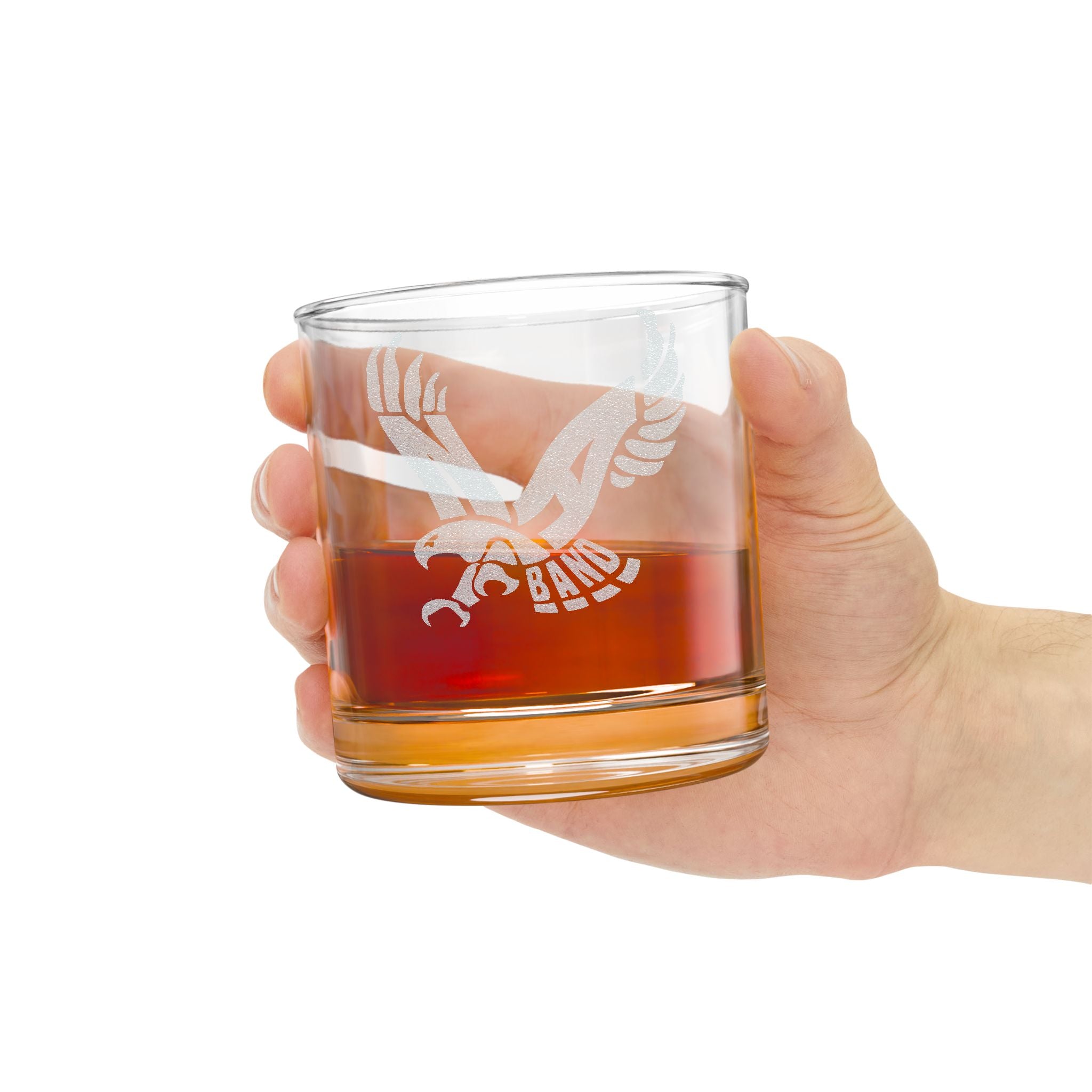 NAHS Marching Band Eagle Engraved Rocks Glass