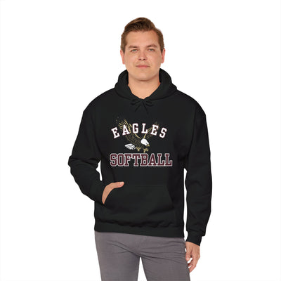 Adult Unisex Flying Softball Eagle Graphic Hoodie