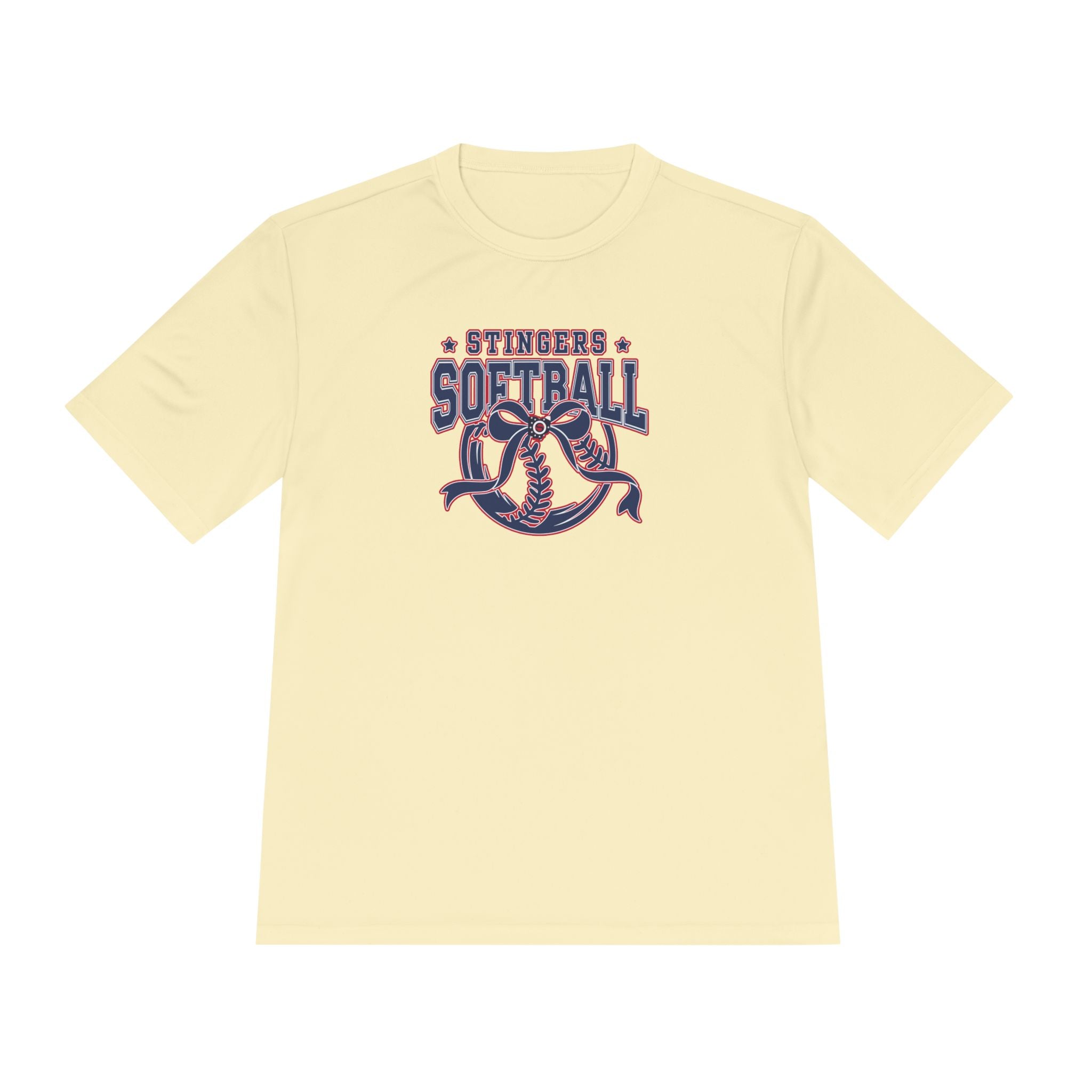 Adult Unisex Stingers Softball Spirit Bow Graphic Sport-Tek Competitor Performance Tee