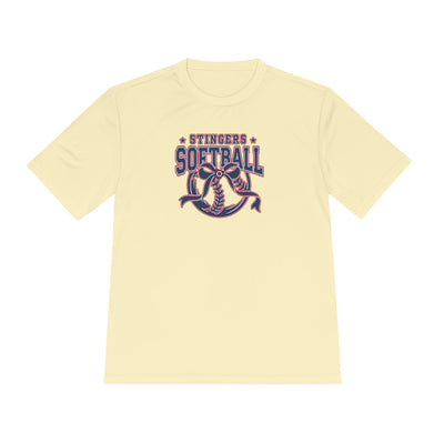 Adult Unisex Stingers Softball Spirit Bow Graphic Sport-Tek Competitor Performance Tee