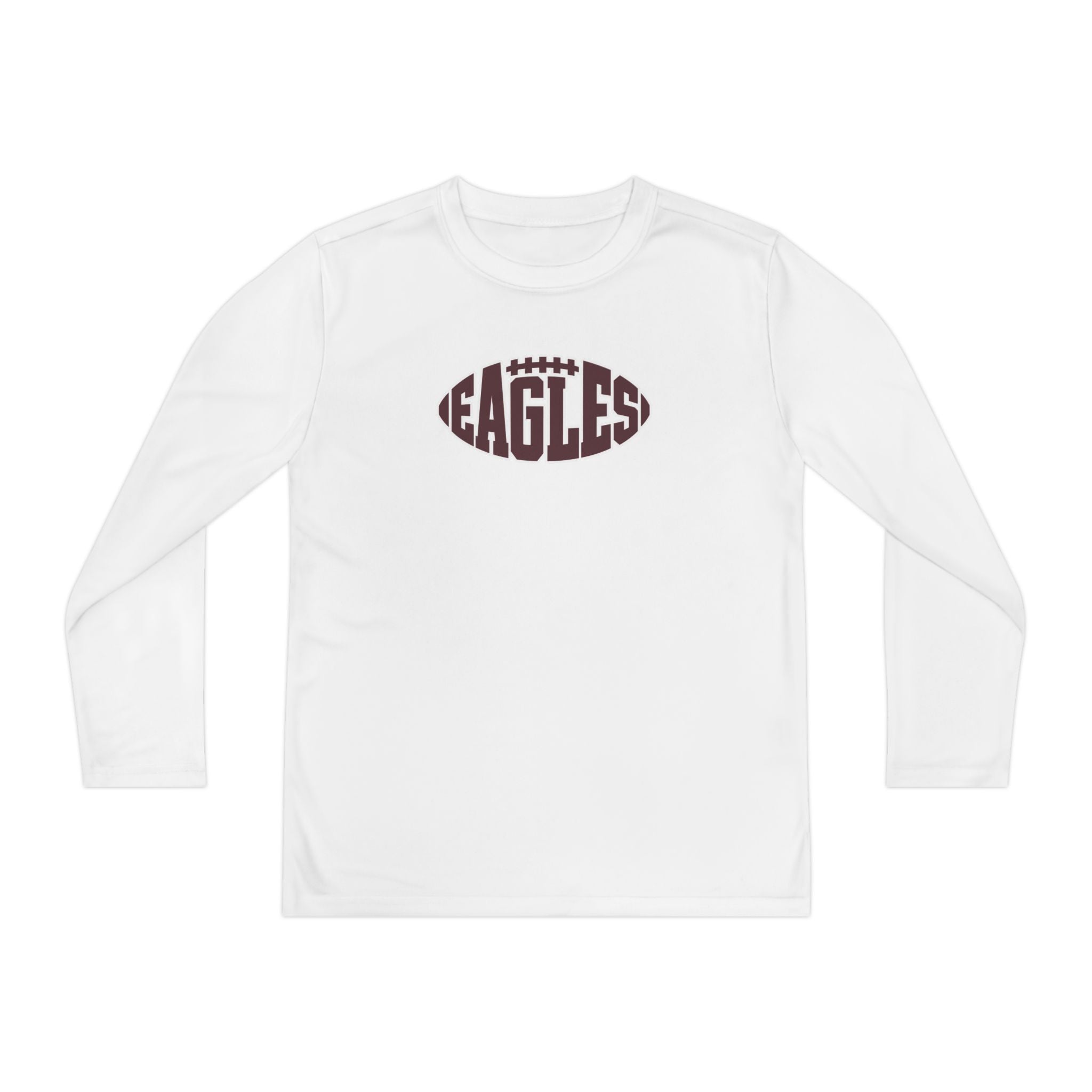 Youth New Albany Football Eagle Ball Graphic Sport-Tek Competitor Performance Long Sleeve Tee