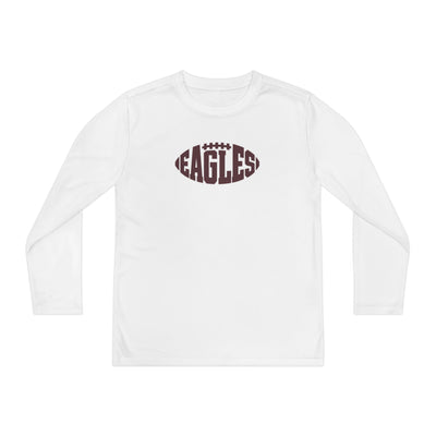 Youth New Albany Football Eagle Ball Graphic Sport-Tek Competitor Performance Long Sleeve Tee