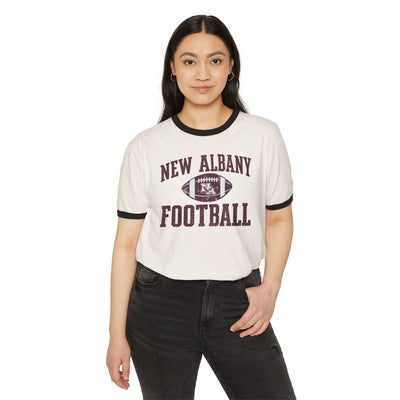 Adult Unisex New Albany Football Pride Graphic Short Sleeve Ringer Tee