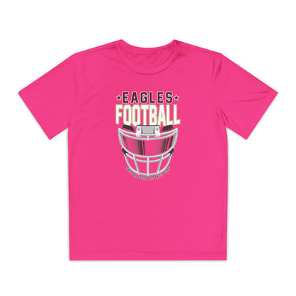 Youth Eagles Maroon Hype Helmet Graphic Short Sleeve Performance Tee