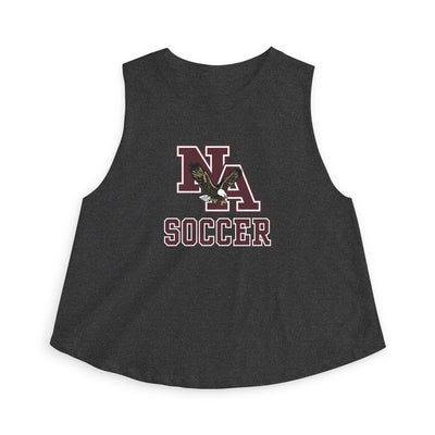 Women's New Albany Classic Maroon Soccer Logo Graphic Crop Tank