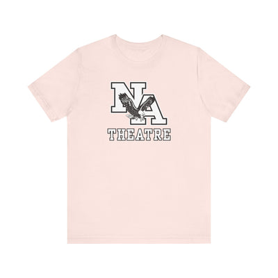Adult Unisex White/Black Classic NA Theatre Logo Graphic Short Sleeve Soft Tee