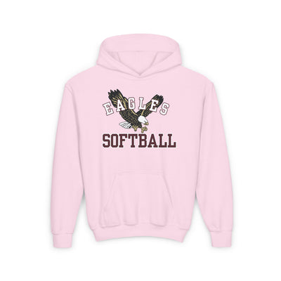 Youth Flying Softball Eagle Graphic Hoodie