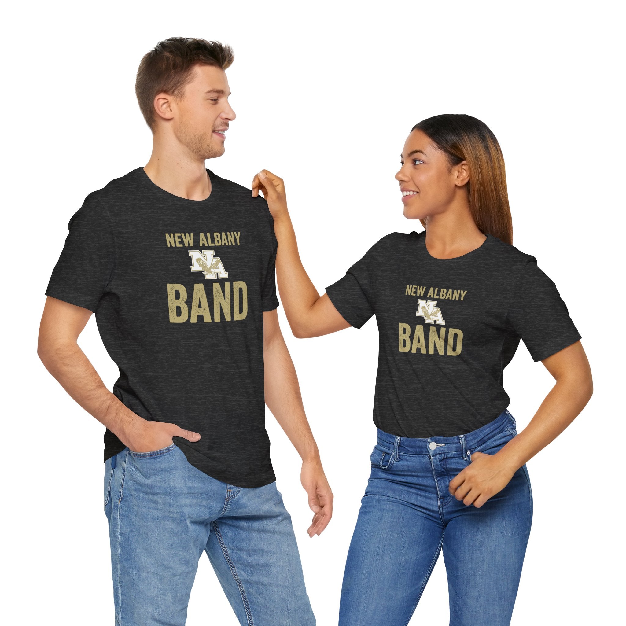 Adult Unisex Vintage Distressed New Albany Band Graphic Short Sleeve Soft Tee
