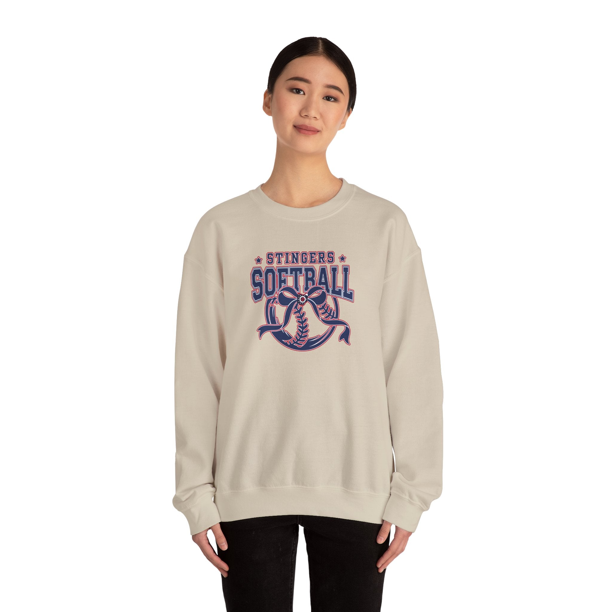 Adult Unisex Stingers Softball Spirit Bow Graphic Sweatshirt