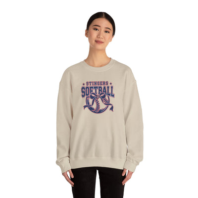 Adult Unisex Stingers Softball Spirit Bow Graphic Sweatshirt