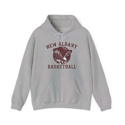 Adult Unisex New Albany Eagles Basketball Vintage Victory Graphic Hoodie