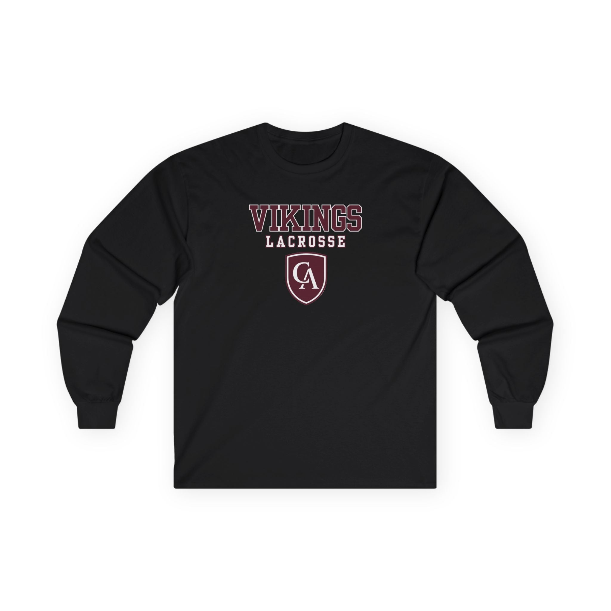 Adult Unisex Columbus Academy Vikings Lacrosse Graphic Gildan Long Sleeve Tee