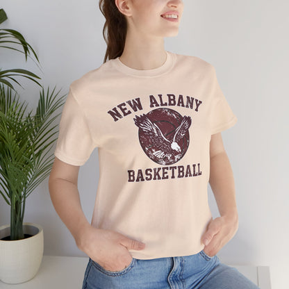 Adult Unisex New Albany Eagles Basketball Vintage Victory Graphic Short Sleeve Soft Tee