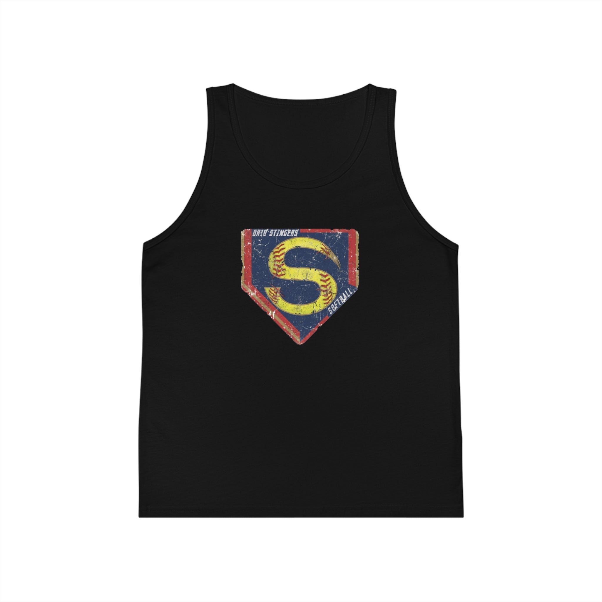 Youth Stingers Softball Distressed Logo Graphic Bella + Canvas Tank