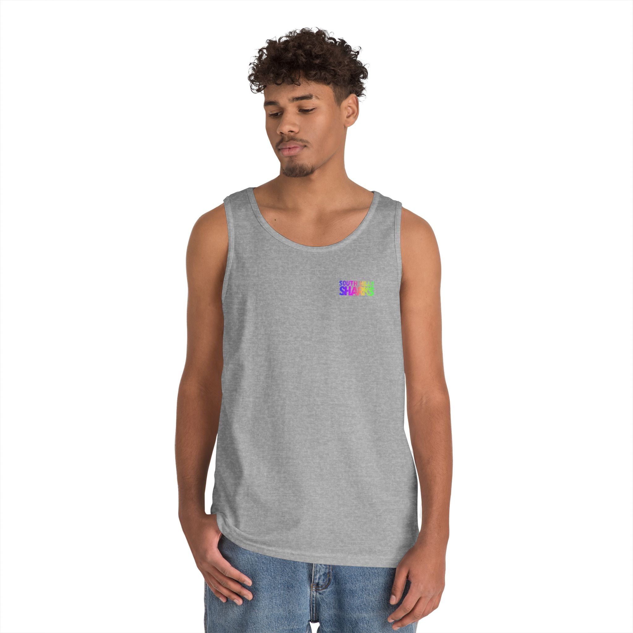 Adult Unisex South Hills Swim Team Neon Rainbow Graphic Tank