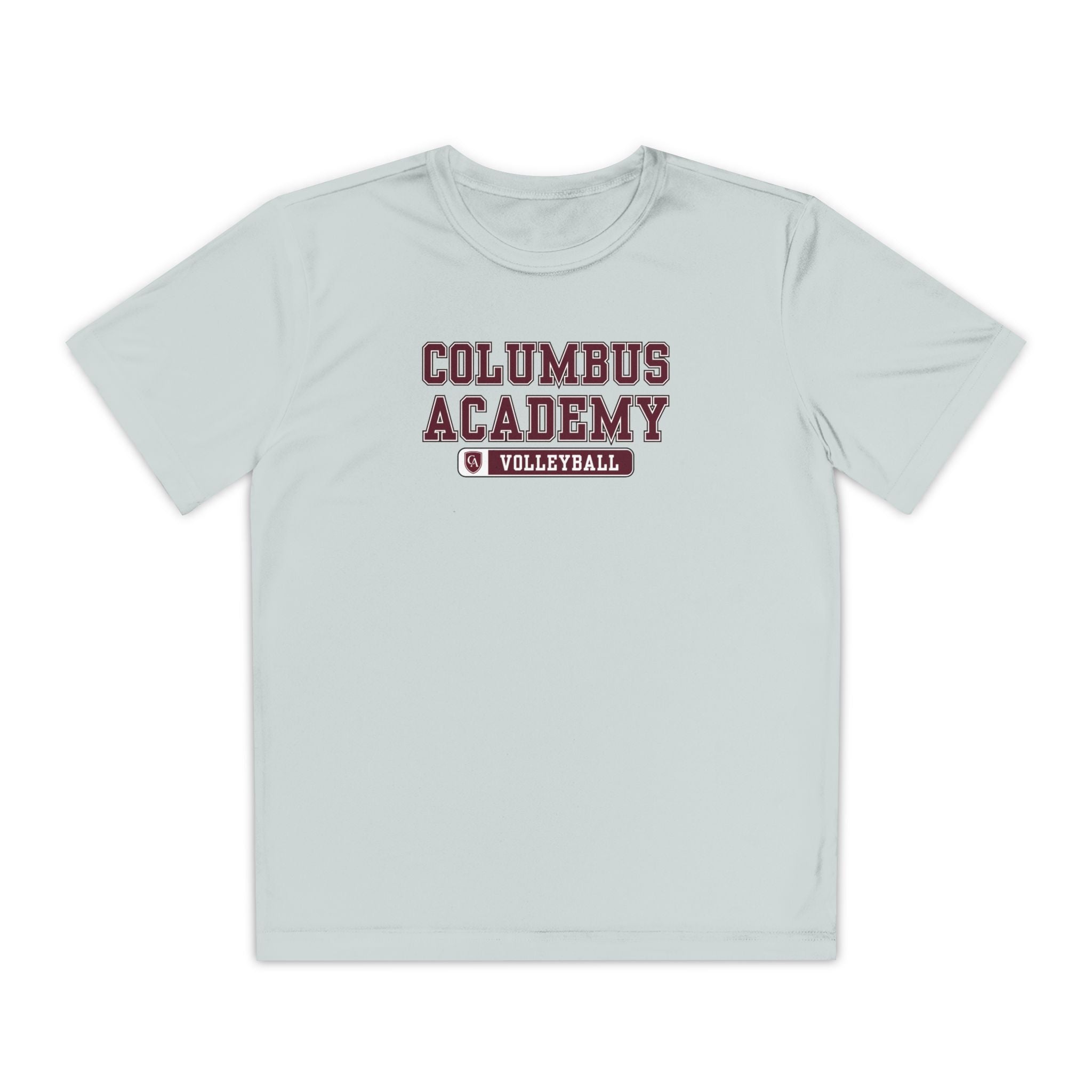 Youth Columbus Academy Volleyball Graphic Sport-Tek Competitor Performance Tee