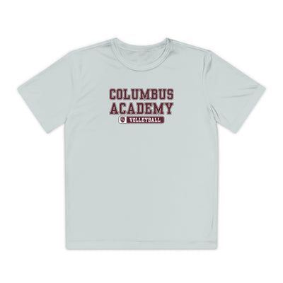 Youth Columbus Academy Volleyball Graphic Sport-Tek Competitor Performance Tee
