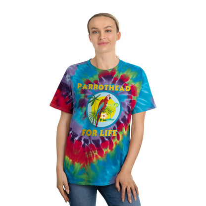 Adult Unisex Parrothead For Life Rainbow Tie Dye Graphic Tee