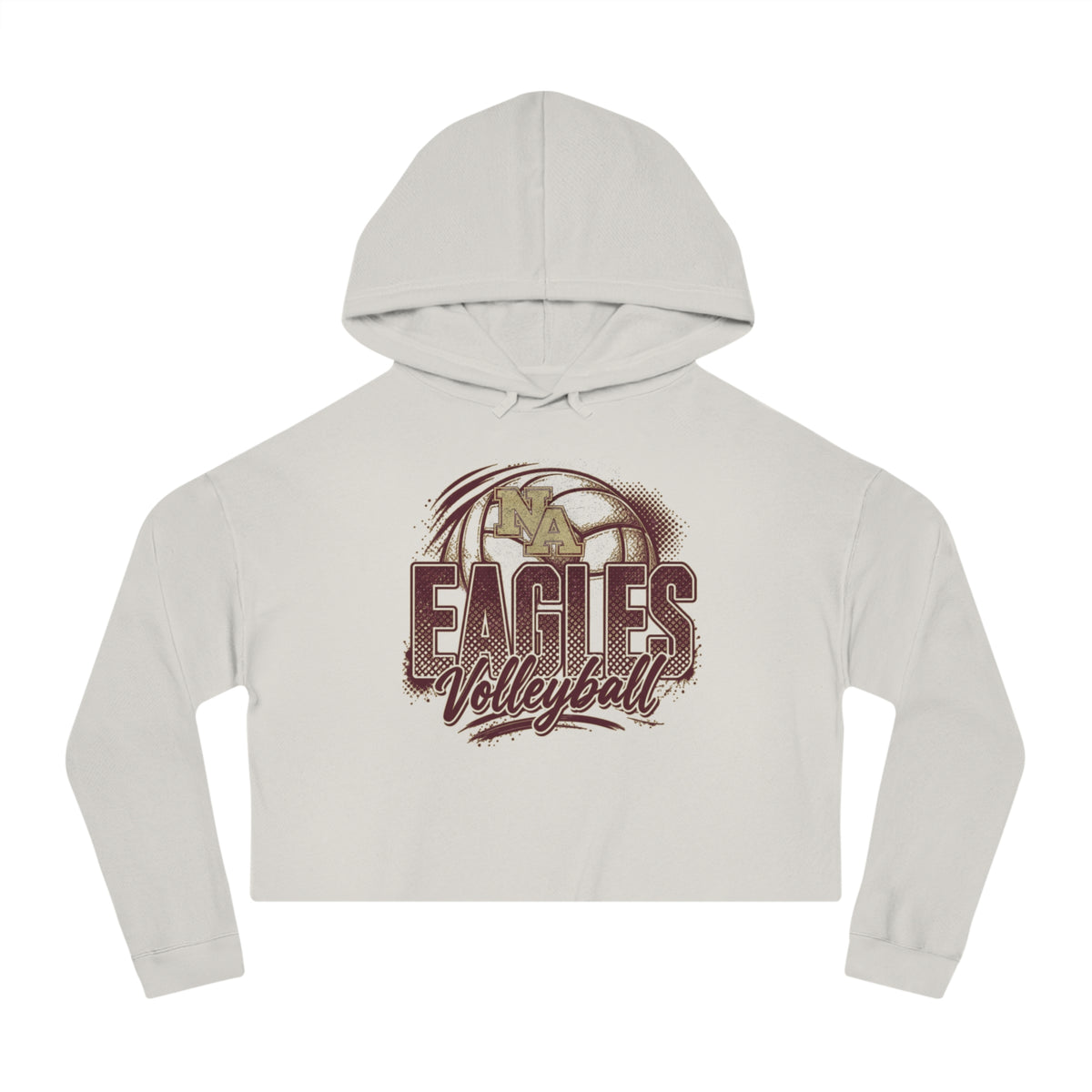 Women's New Albany Eagles Ombre Volleyball Graphic Crop Hoodie