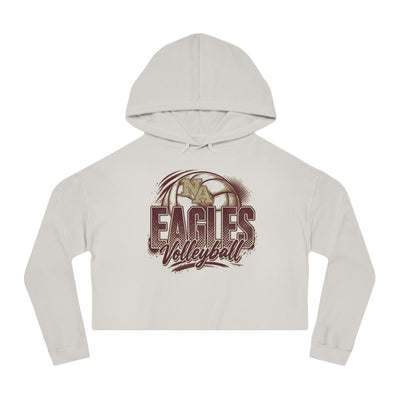 Women's New Albany Eagles Ombre Volleyball Graphic Crop Hoodie