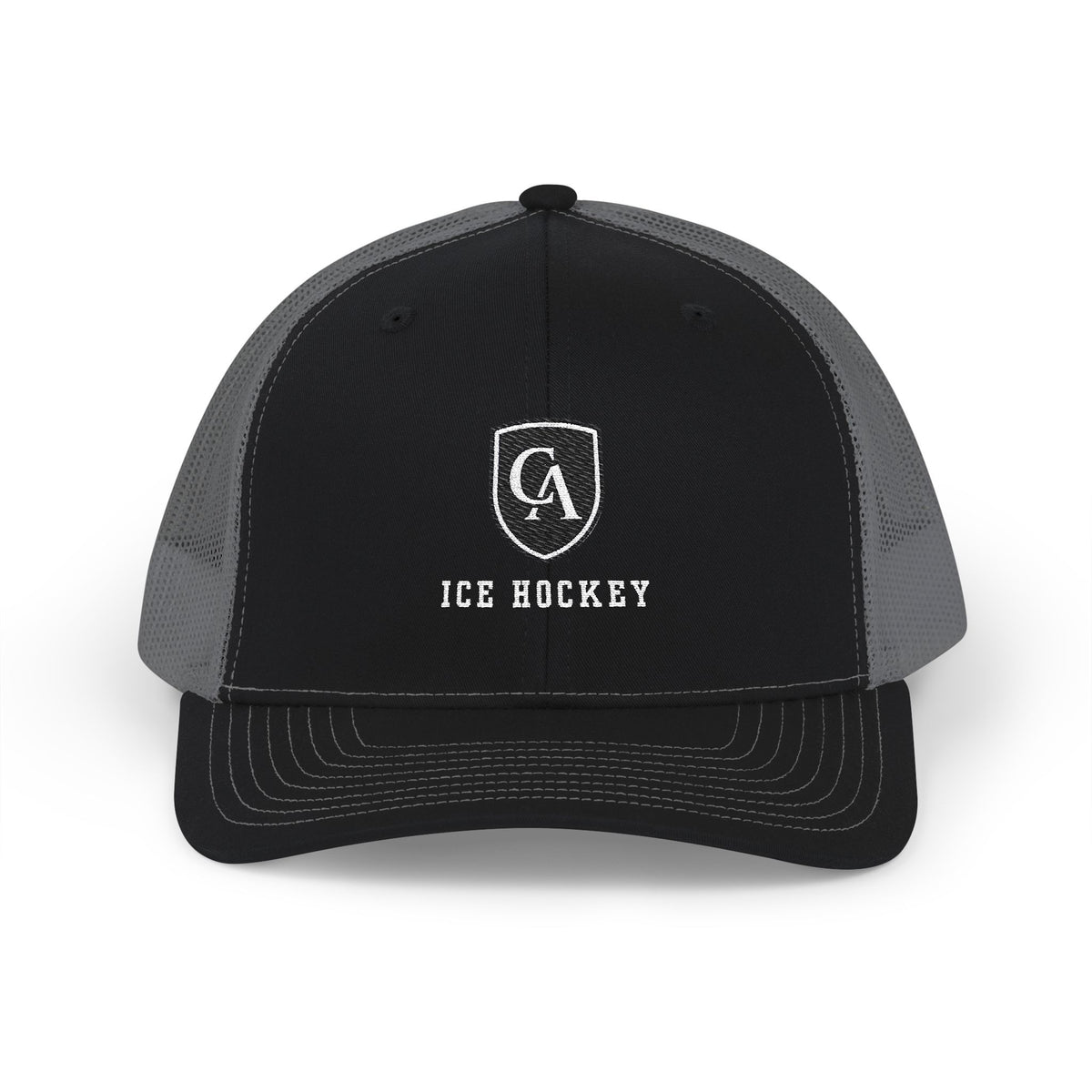 Adult Unisex Embroidered Columbus Academy Ice Hockey Black Logo Richardson 112 Snapback Trucker Hat