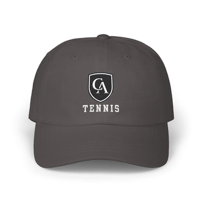 Adult Unisex Columbus Academy Vikings Tennis White Embroidered Logo Dad Cap