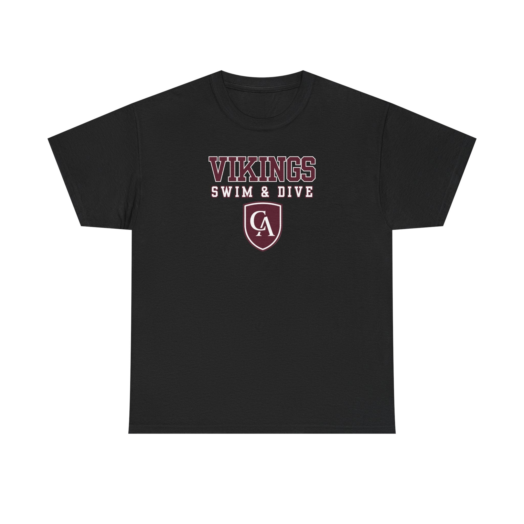 Adult Unisex Columbus Academy Vikings Swim & Dive Graphic Short Sleeve Gildan Heavy Tee