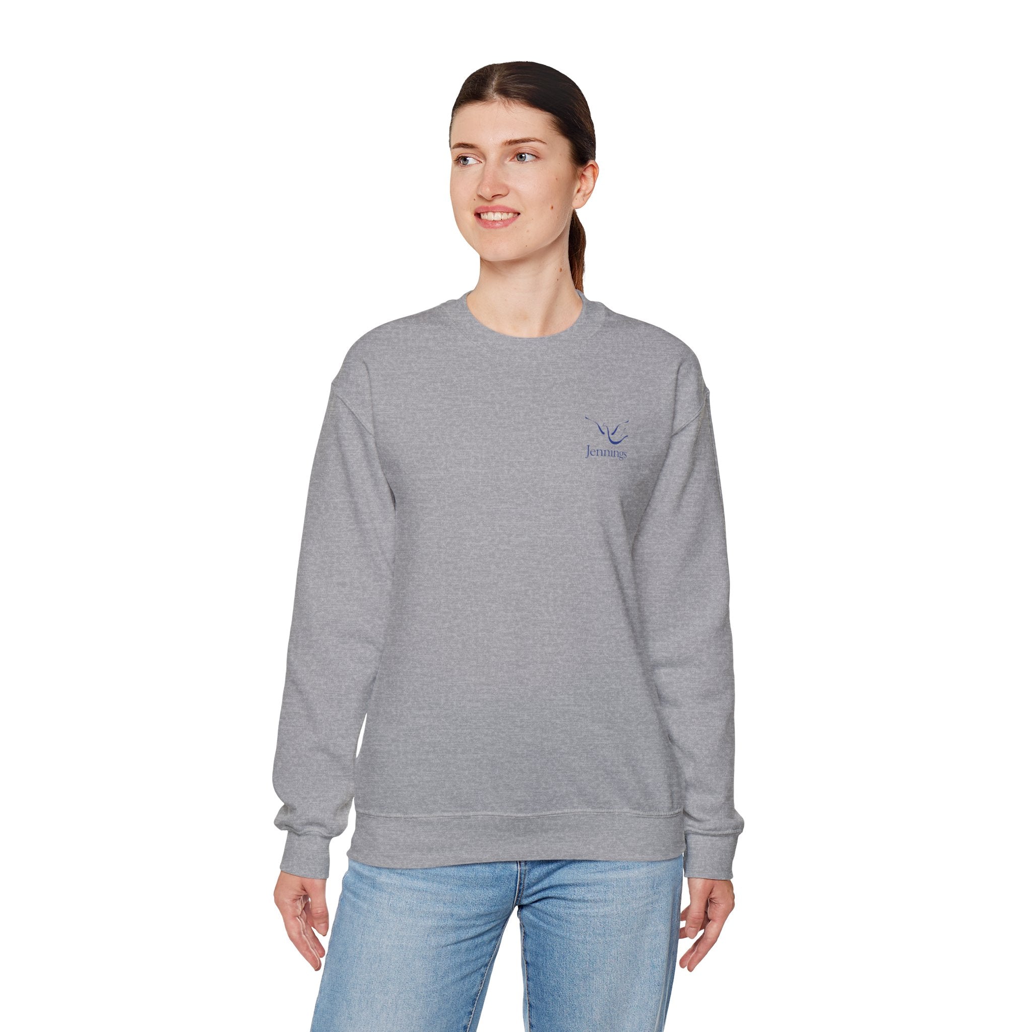 Adult Unisex Heavy Blend Sweatshirt - Blue Jennings Logo