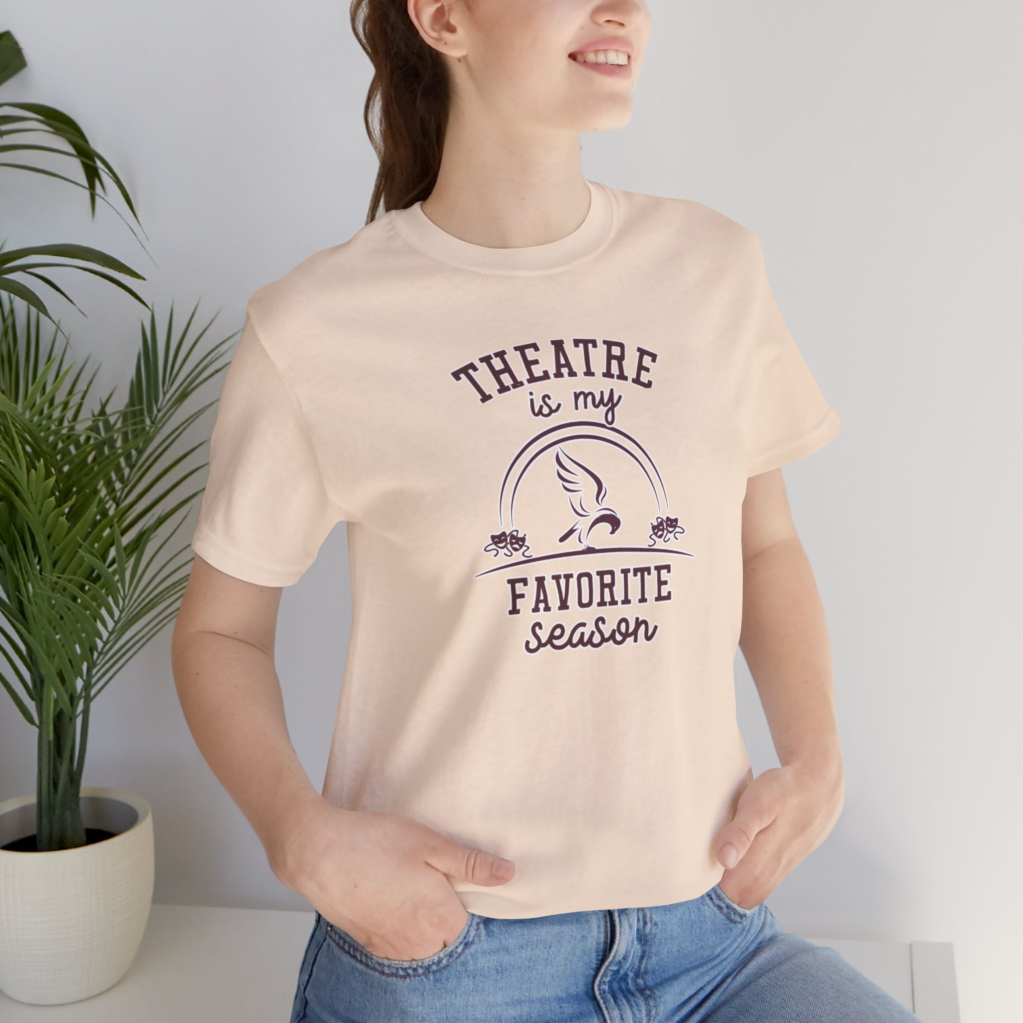 Adult Unisex Theatre Is My Favorite Season Graphic Short Sleeve Soft Tee