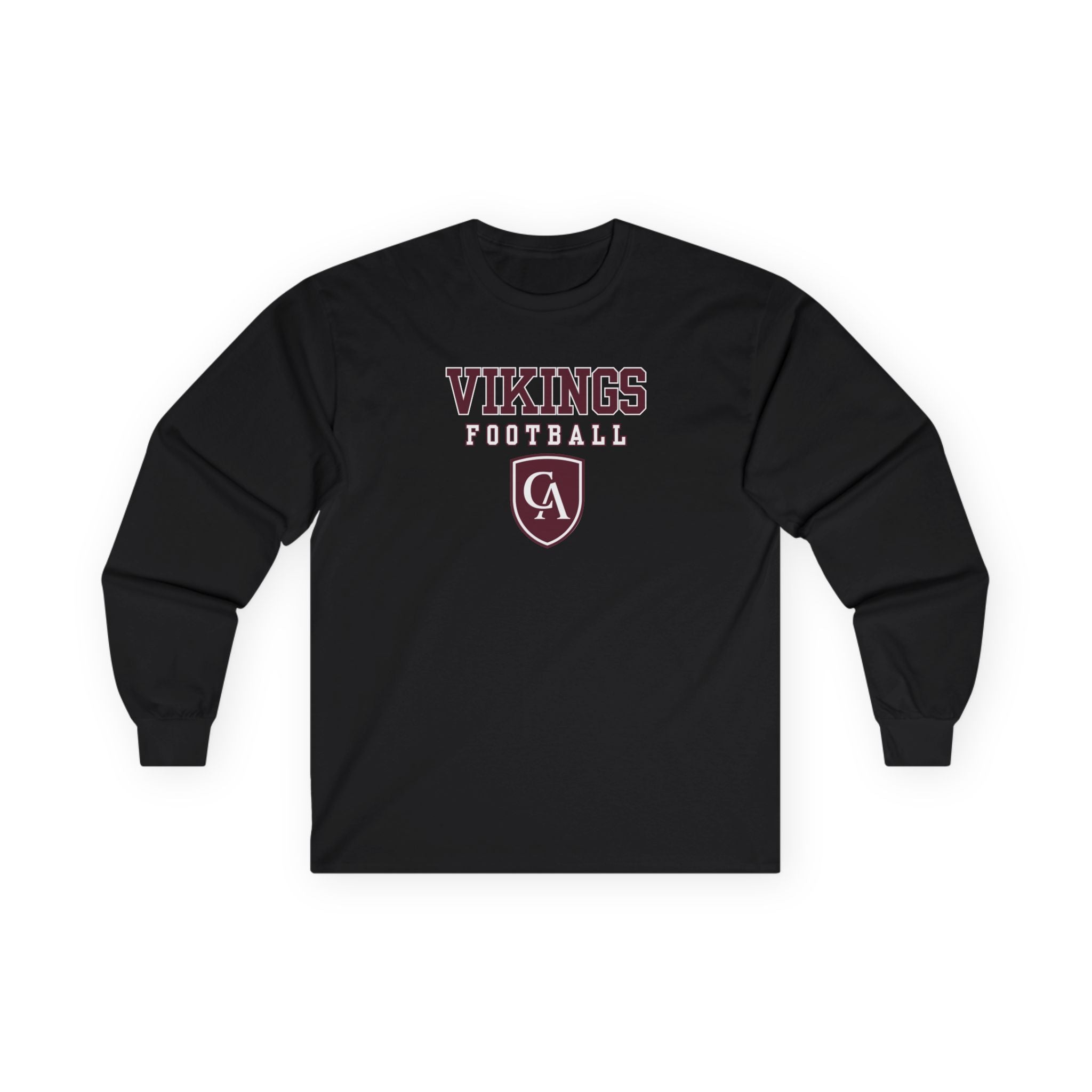 Adult Unisex Columbus Academy Vikings Football Graphic Gildan Long Sleeve Tee