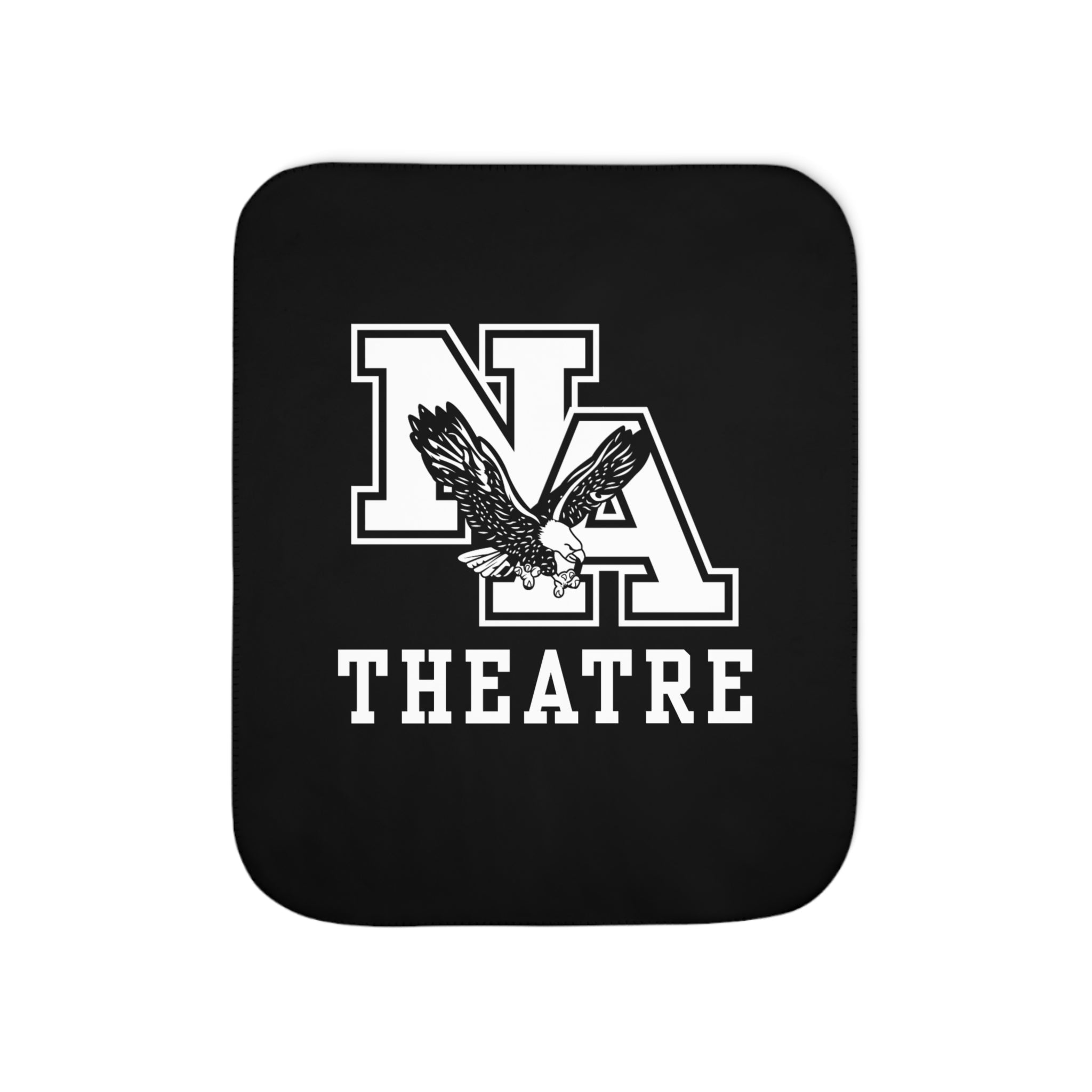 White/Black Classic NA Theatre Logo Graphic So-Soft Sherpa Blanket