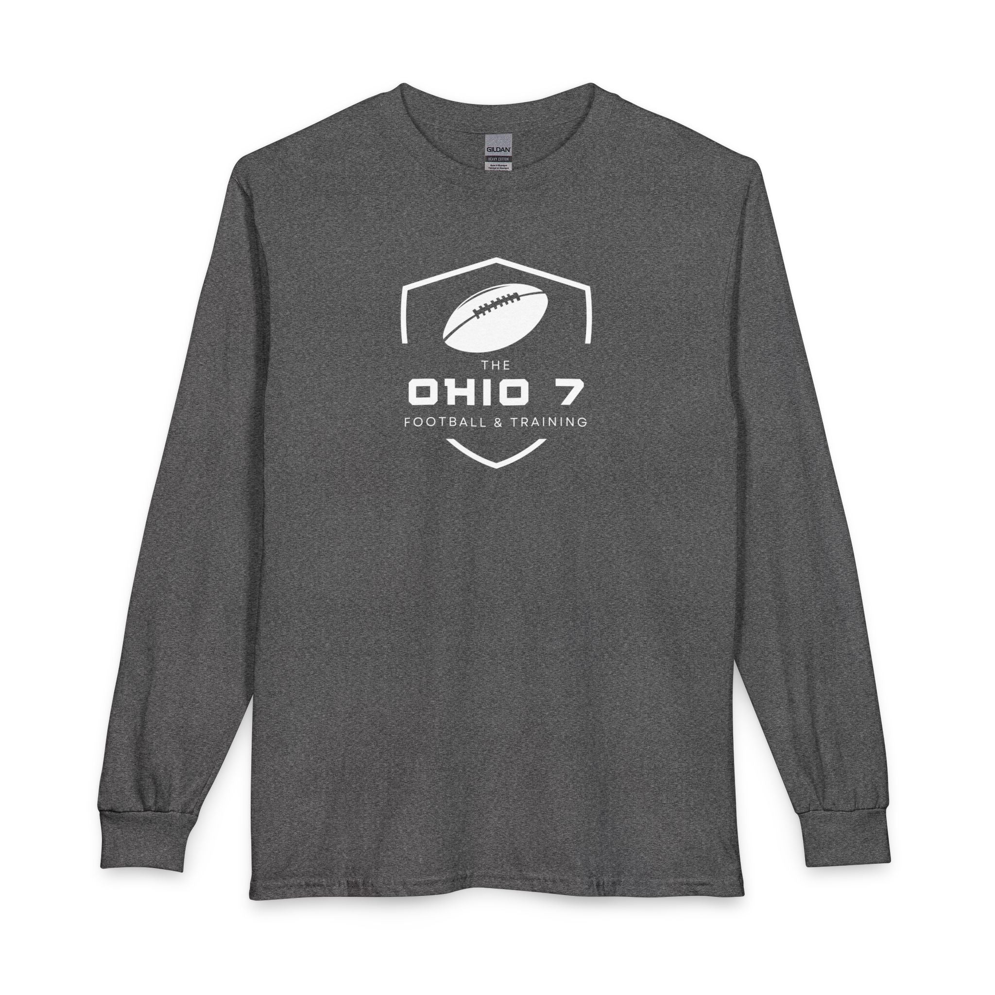 Adult Unisex The Ohio 7 White Logo Long Sleeve Gildan Tee