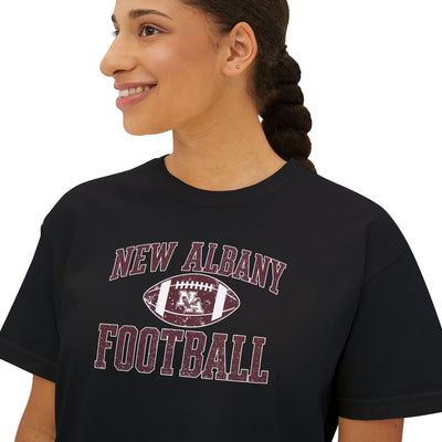 Women's New Albany New Albany Football Pride Graphic Boxy Crop Short Sleeve Tee