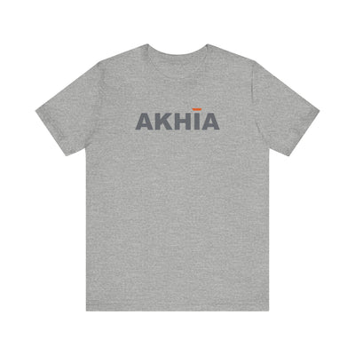 Adult Unisex Grey Logo Graphic Short Sleeve Soft Tee - Akhia