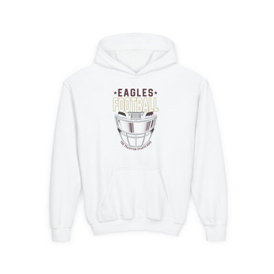 Youth Eagles White Hype Helmet Graphic Hoodie