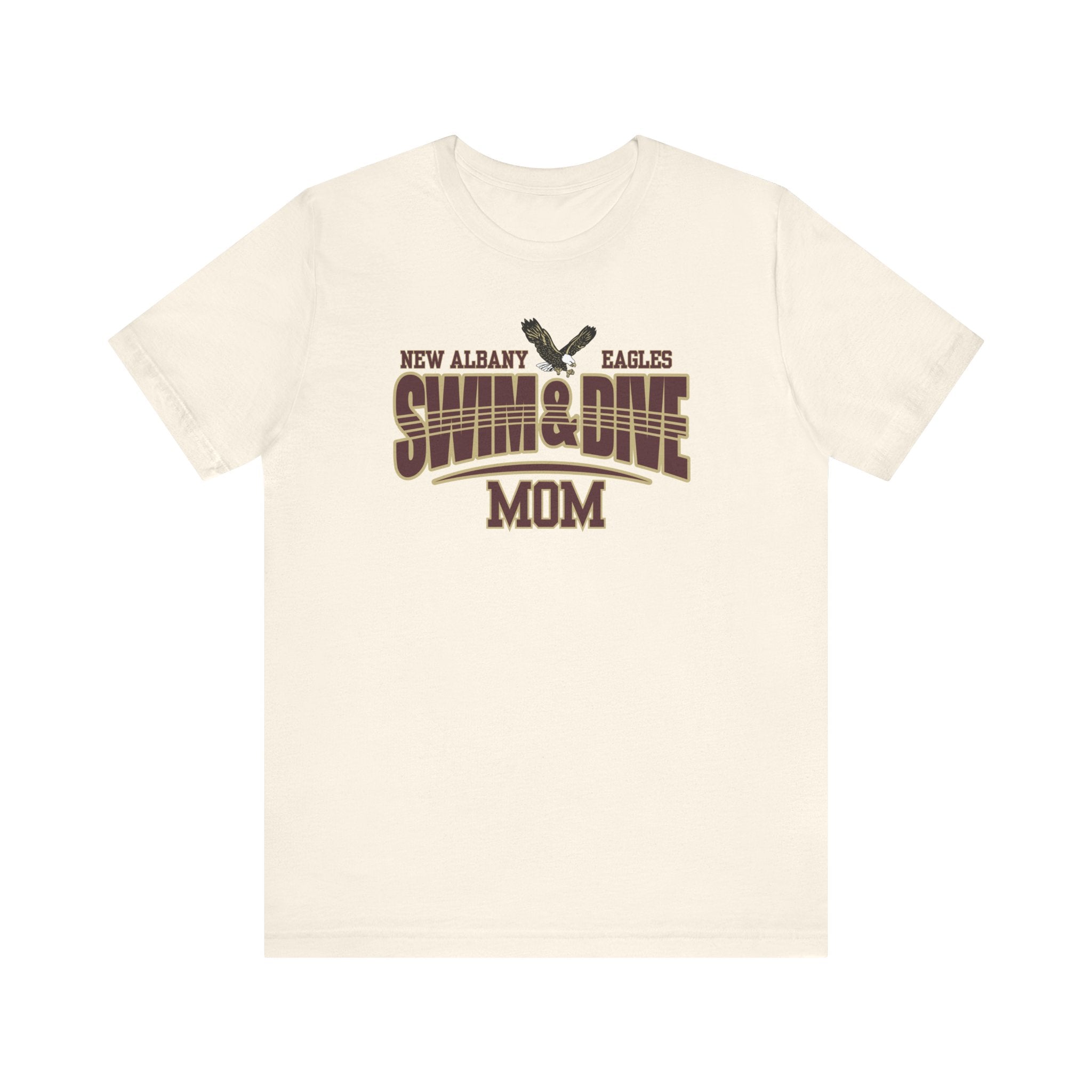 Women's Swim & Dive Dual Tone Eagles Effect Mom Graphic Short Sleeve Soft Tee