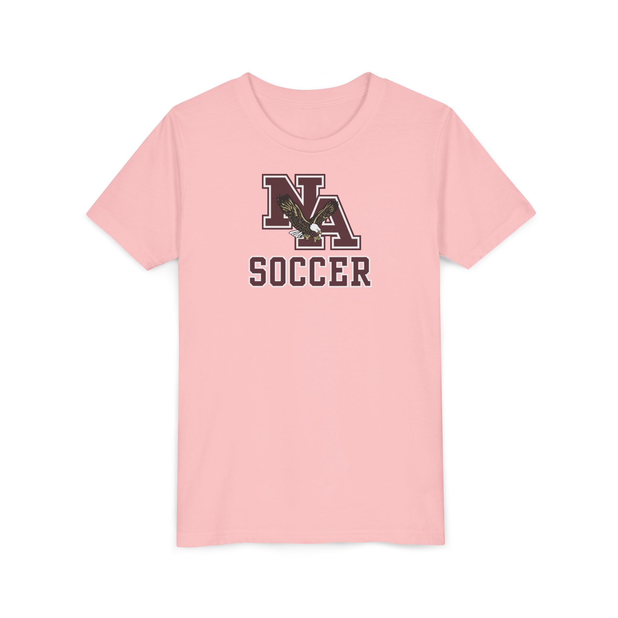Youth New Albany Classic Maroon Soccer Logo Graphic Short Sleeve Bella + Canvas Soft Tee