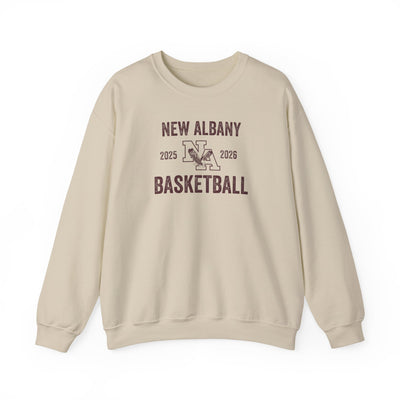 Adult Unisex Vintage Distressed New Albany Basketball Graphic Sweatshirt