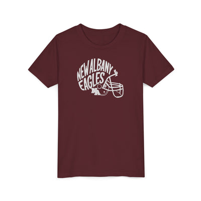 Youth New Albany Vintage Vibes Football Helmet Graphic Short Sleeve Bella + Canvas Soft Tee
