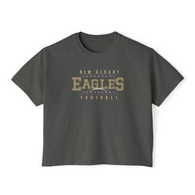 Women's New Albany Football Defend the Field Graphic Boxy Crop Short Sleeve Tee