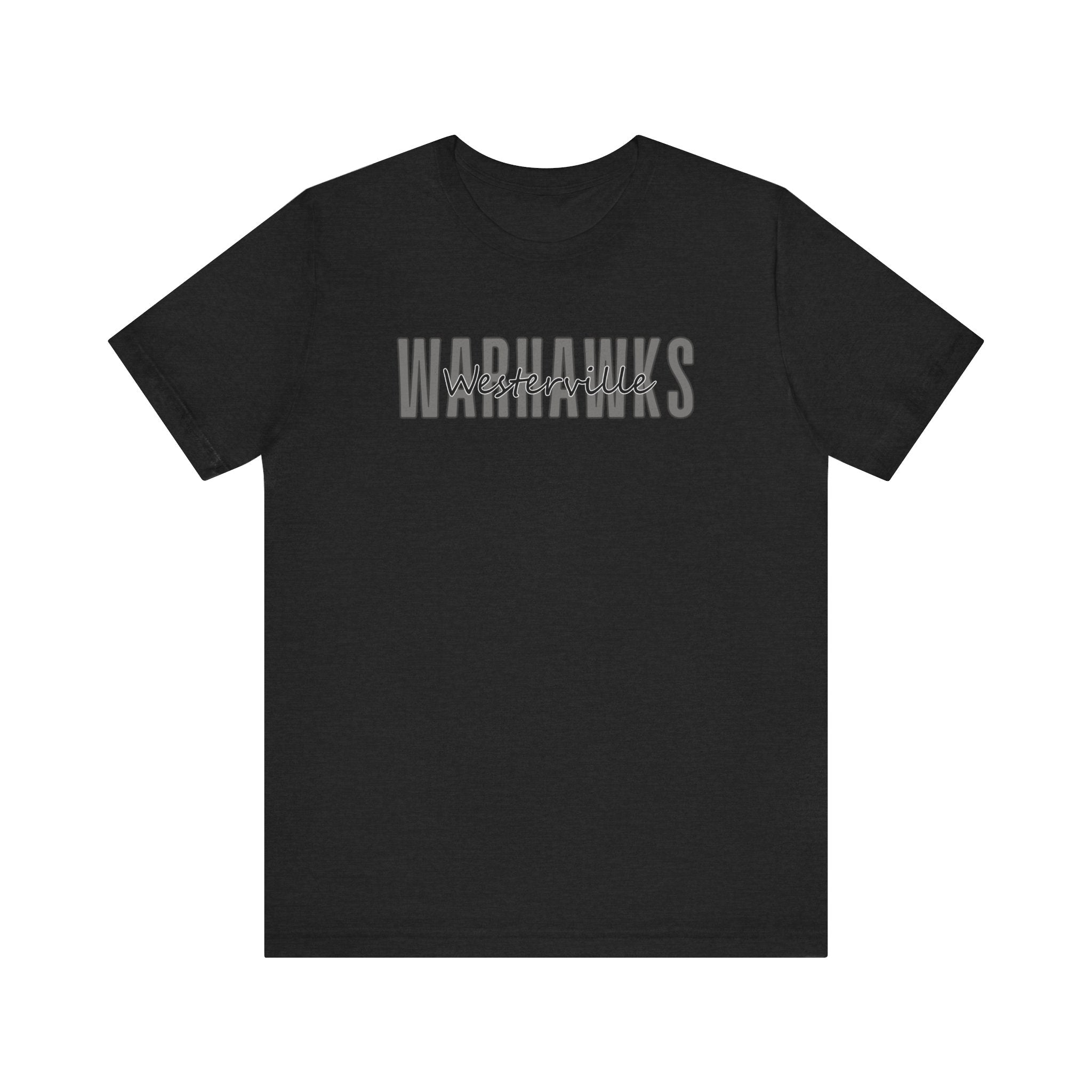 Adult Unisex Westerville Central Warhawks Spirit Script Graphic Short Sleeve Soft Tee