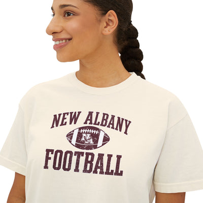 Women's New Albany New Albany Football Pride Graphic Boxy Crop Short Sleeve Tee